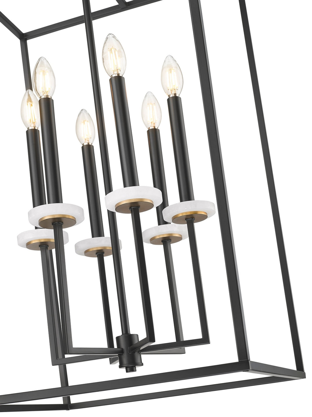 Z-Lite - 6100-32MB - Six Light Chandelier - Gaultier - Matte Black + Modern Gold