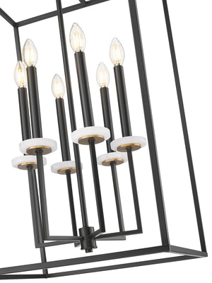 Z-Lite - 6100-32MB - Six Light Chandelier - Gaultier - Matte Black + Modern Gold