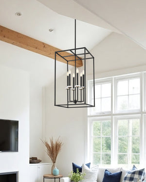Z-Lite - 6100-32MB - Six Light Chandelier - Gaultier - Matte Black + Modern Gold