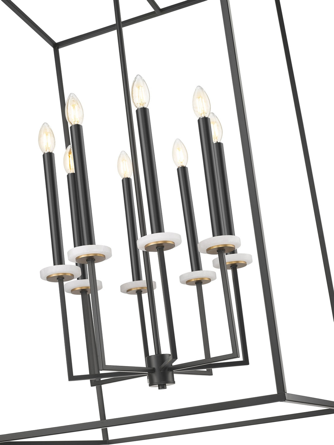 Z-Lite - 6100-44MB - Eight Light Chandelier - Gaultier - Matte Black + Modern Gold