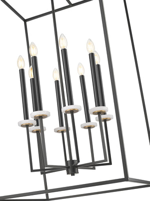 Z-Lite - 6100-44MB - Eight Light Chandelier - Gaultier - Matte Black + Modern Gold