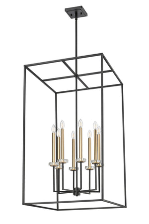 Z-Lite - 6100-44MB - Eight Light Chandelier - Gaultier - Matte Black + Modern Gold