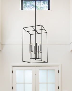 Z-Lite - 6100-44MB - Eight Light Chandelier - Gaultier - Matte Black + Modern Gold