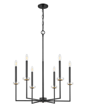 Z-Lite - 6100-6MB - Six Light Chandelier - Gaultier - Matte Black + Modern Gold