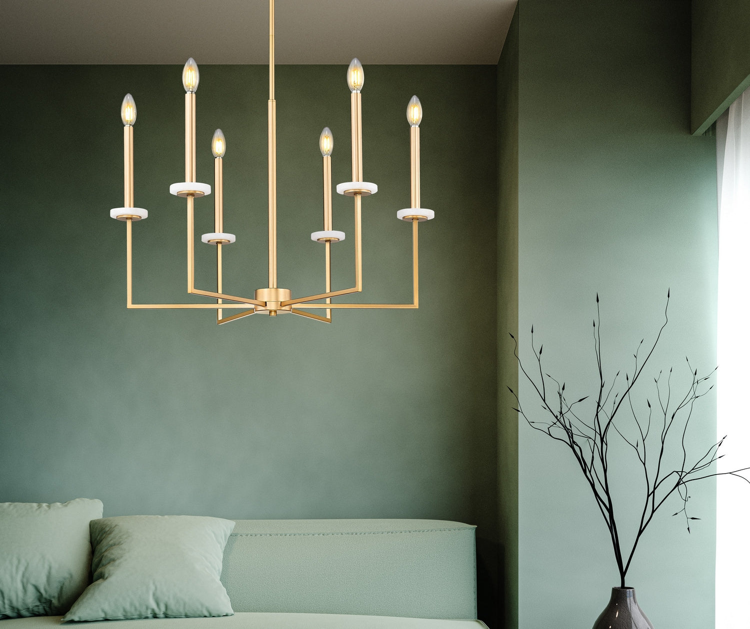 Z-Lite - 6100-6MGLD - Six Light Chandelier - Gaultier - Modern Gold