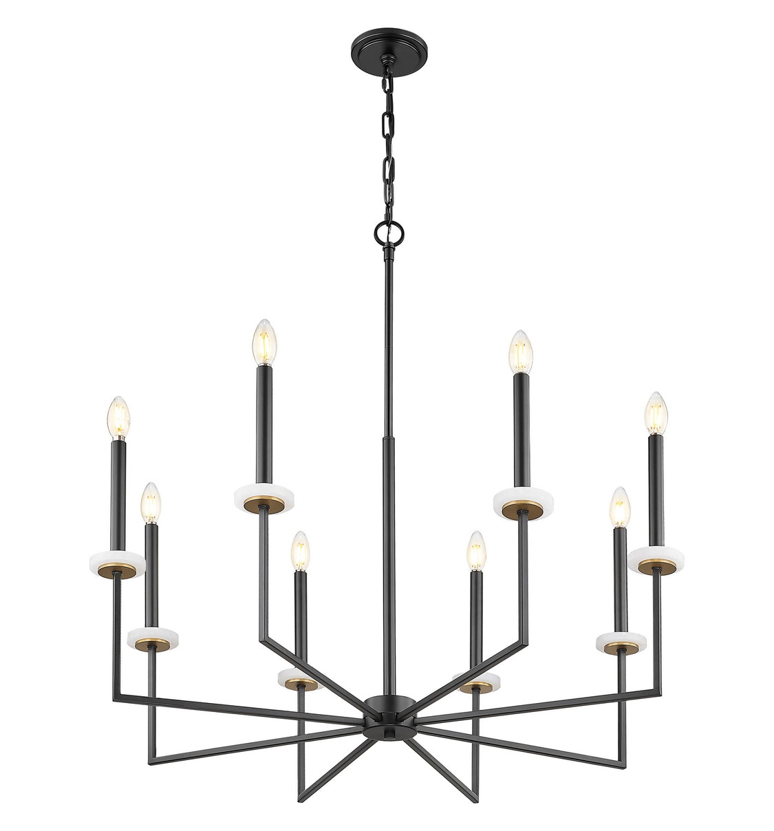 Z-Lite - 6100-8MB - Eight Light Chandelier - Gaultier - Matte Black + Modern Gold
