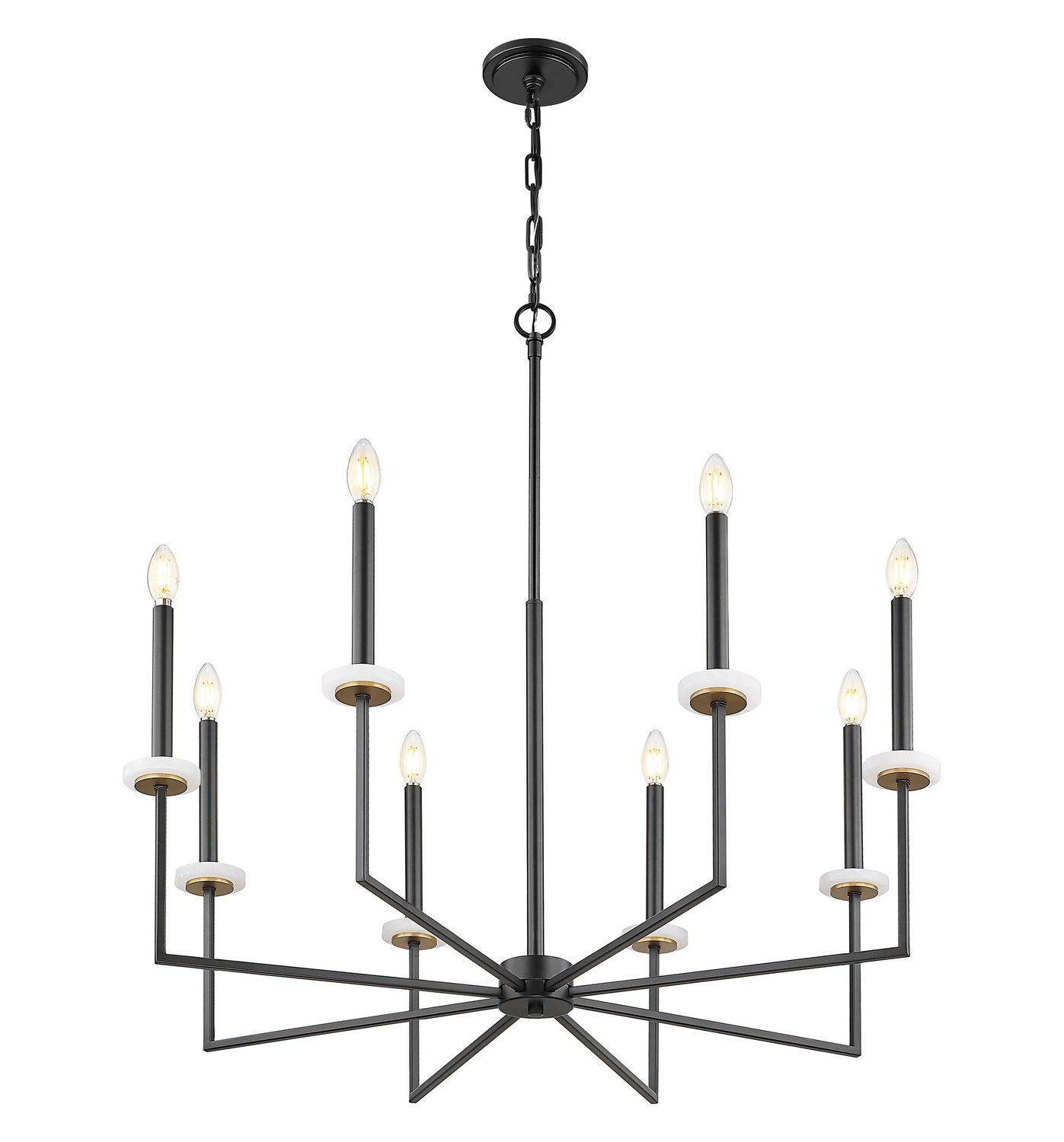 Z-Lite - 6100-8MB - Eight Light Chandelier - Gaultier - Matte Black + Modern Gold