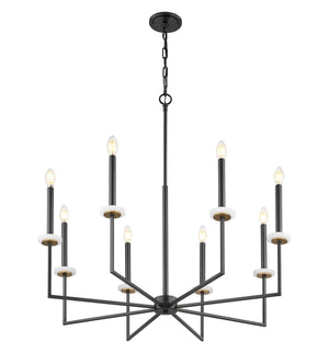 Z-Lite - 6100-8MB - Eight Light Chandelier - Gaultier - Matte Black + Modern Gold