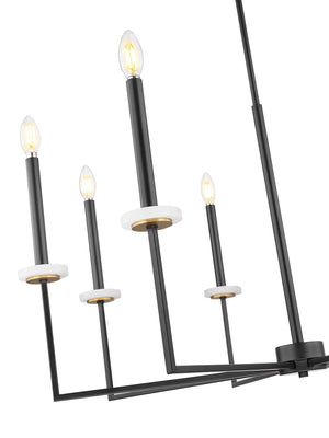 Z-Lite - 6100-8MB - Eight Light Chandelier - Gaultier - Matte Black + Modern Gold