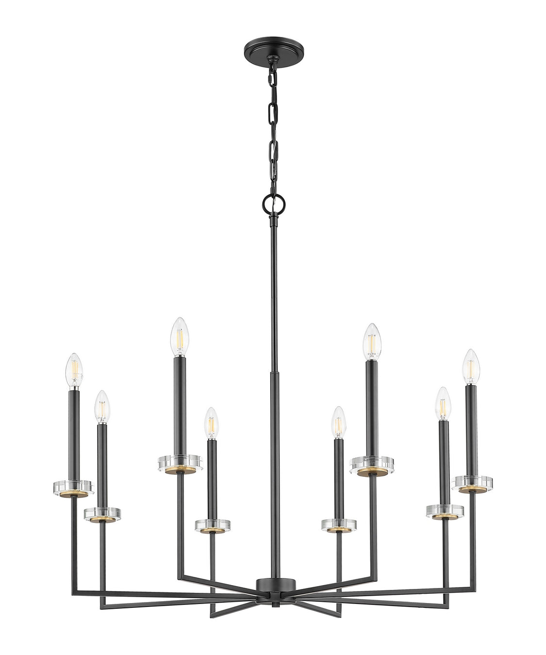 Z-Lite - 6100-8MB - Eight Light Chandelier - Gaultier - Matte Black + Modern Gold