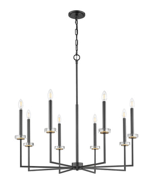 Z-Lite - 6100-8MB - Eight Light Chandelier - Gaultier - Matte Black + Modern Gold