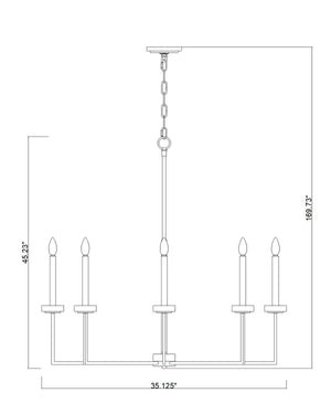 Z-Lite - 6100-8MB - Eight Light Chandelier - Gaultier - Matte Black + Modern Gold