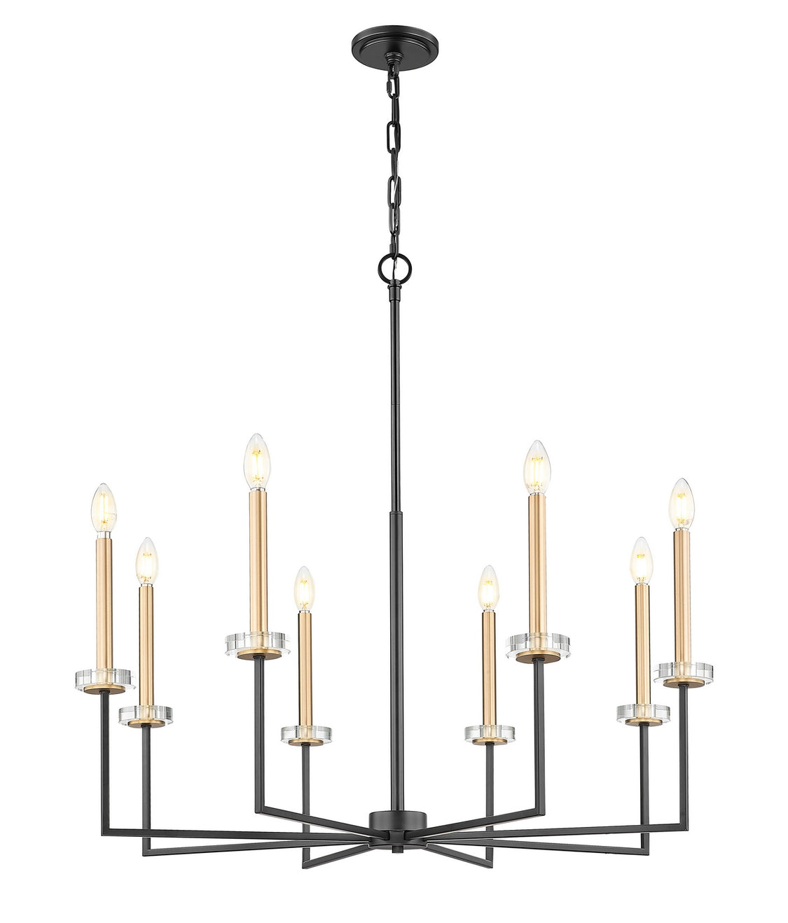 Z-Lite - 6100-8MB - Eight Light Chandelier - Gaultier - Matte Black + Modern Gold