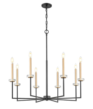 Z-Lite - 6100-8MB - Eight Light Chandelier - Gaultier - Matte Black + Modern Gold