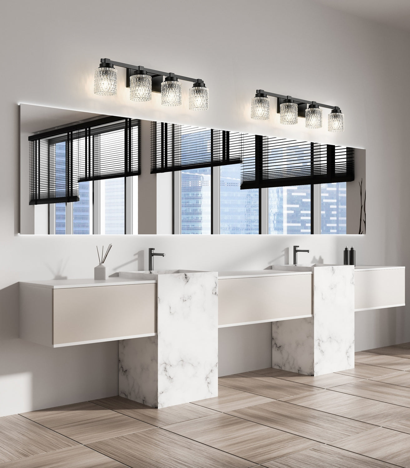 Z-Lite - 6101-4V-MB - Four Light Vanity - Jacqueline - Matte Black