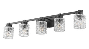 Z-Lite - 6101-5V-MB - Five Light Vanity - Jacqueline - Matte Black