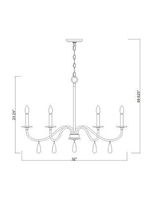 Z-Lite - 6103-32BN - Six Light Chandelier - Toussant - Brushed Nickel