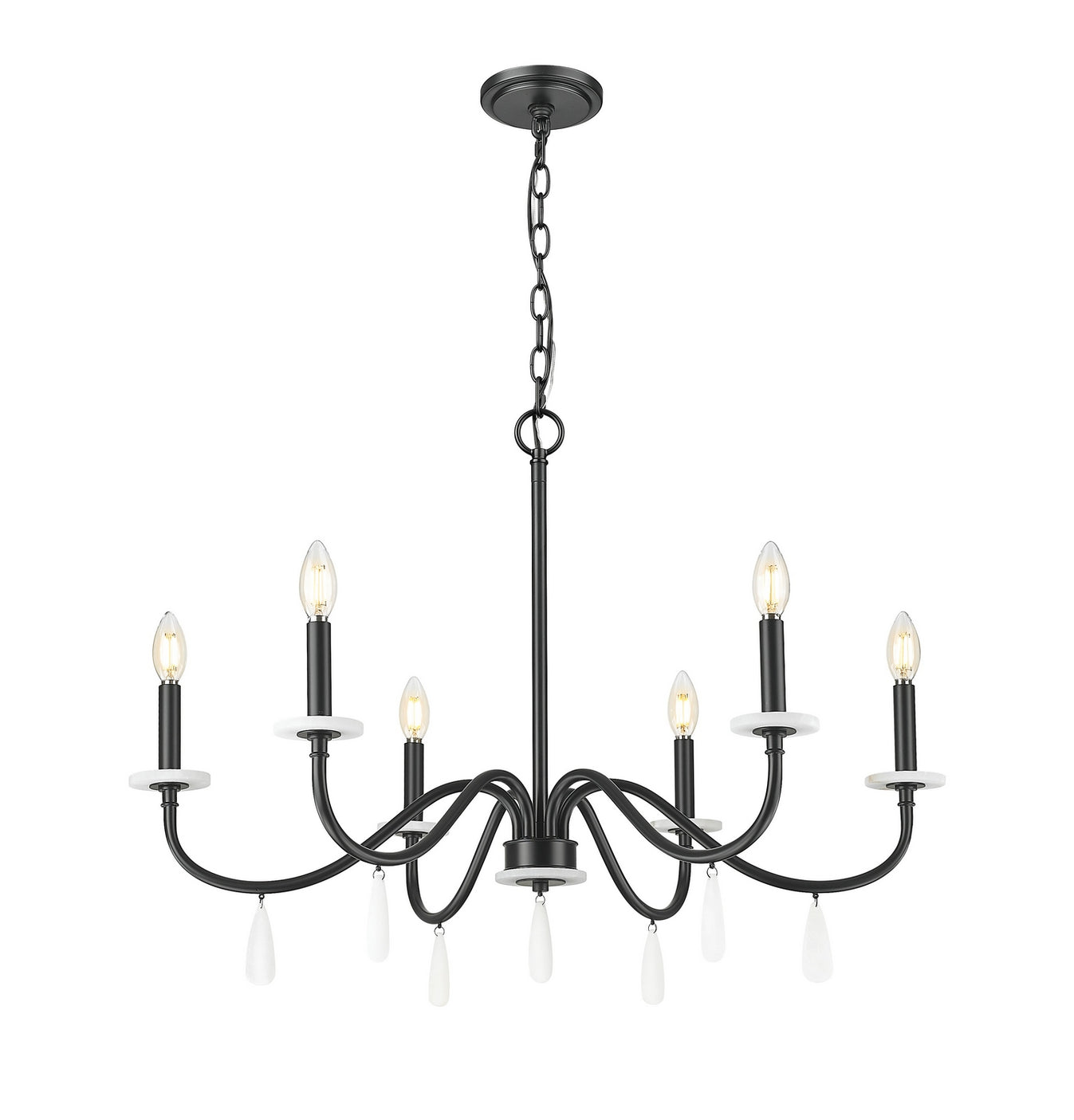 Z-Lite - 6103-32MB - Six Light Chandelier - Toussant - Matte Black
