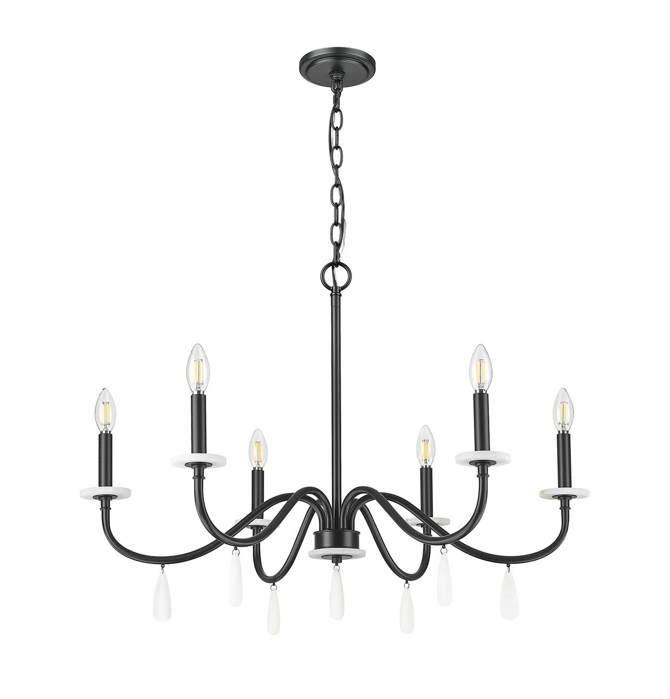 Z-Lite - 6103-32MB - Six Light Chandelier - Toussant - Matte Black