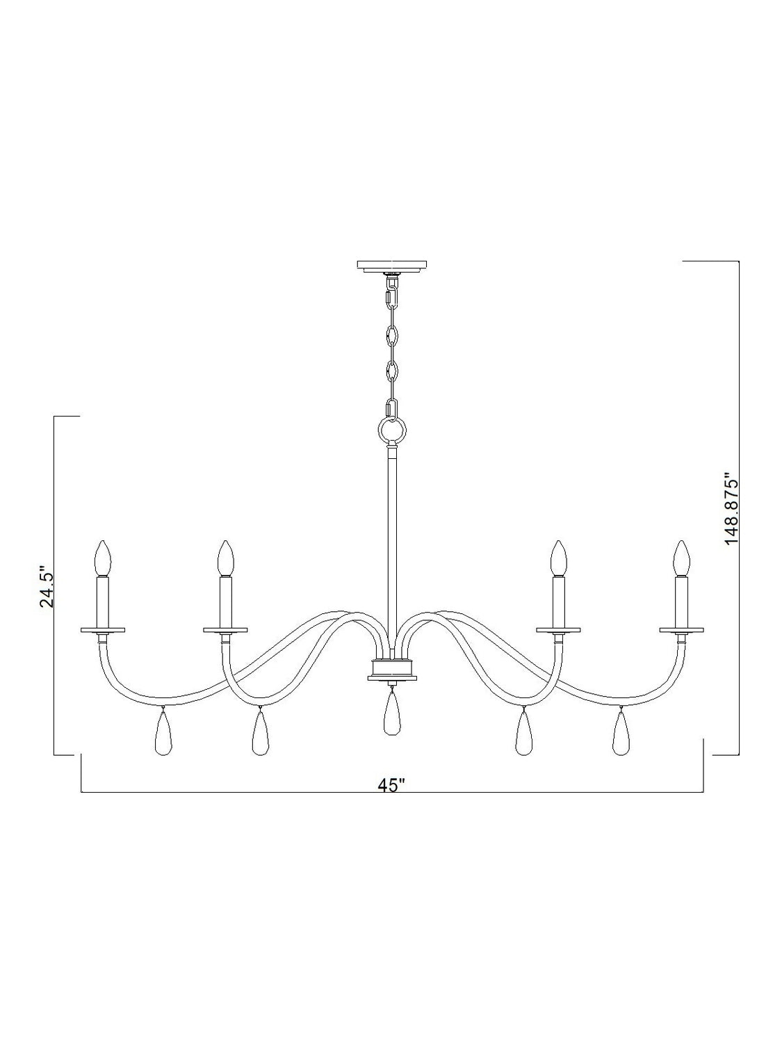 Z-Lite - 6103-45MGLD - Six Light Chandelier - Toussant - Modern Gold