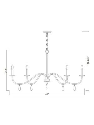 Z-Lite - 6103-45MGLD - Six Light Chandelier - Toussant - Modern Gold
