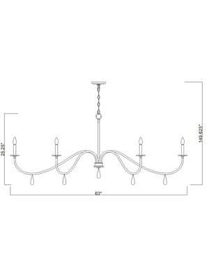 Z-Lite - 6103-63MGLD - Six Light Chandelier - Toussant - Modern Gold