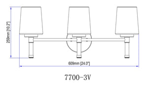 Z-Lite - 7700-3V-CH - Three Light Vanity - Henri - Chrome