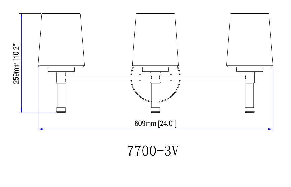 Z-Lite - 7700-3V-MGLD - Three Light Vanity - Henri - Modern Gold