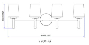 Z-Lite - 7700-4V-MB - Four Light Vanity - Henri - Matte Black