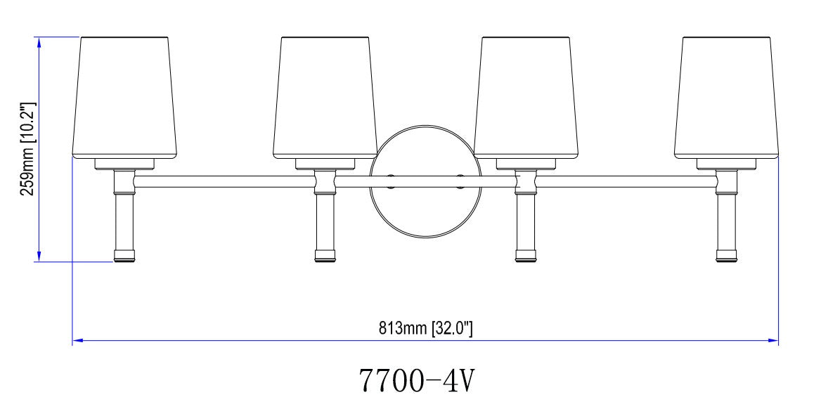 Z-Lite - 7700-4V-MGLD - Four Light Vanity - Henri - Modern Gold