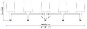 Z-Lite - 7700-5V-MB - Five Light Vanity - Henri - Matte Black