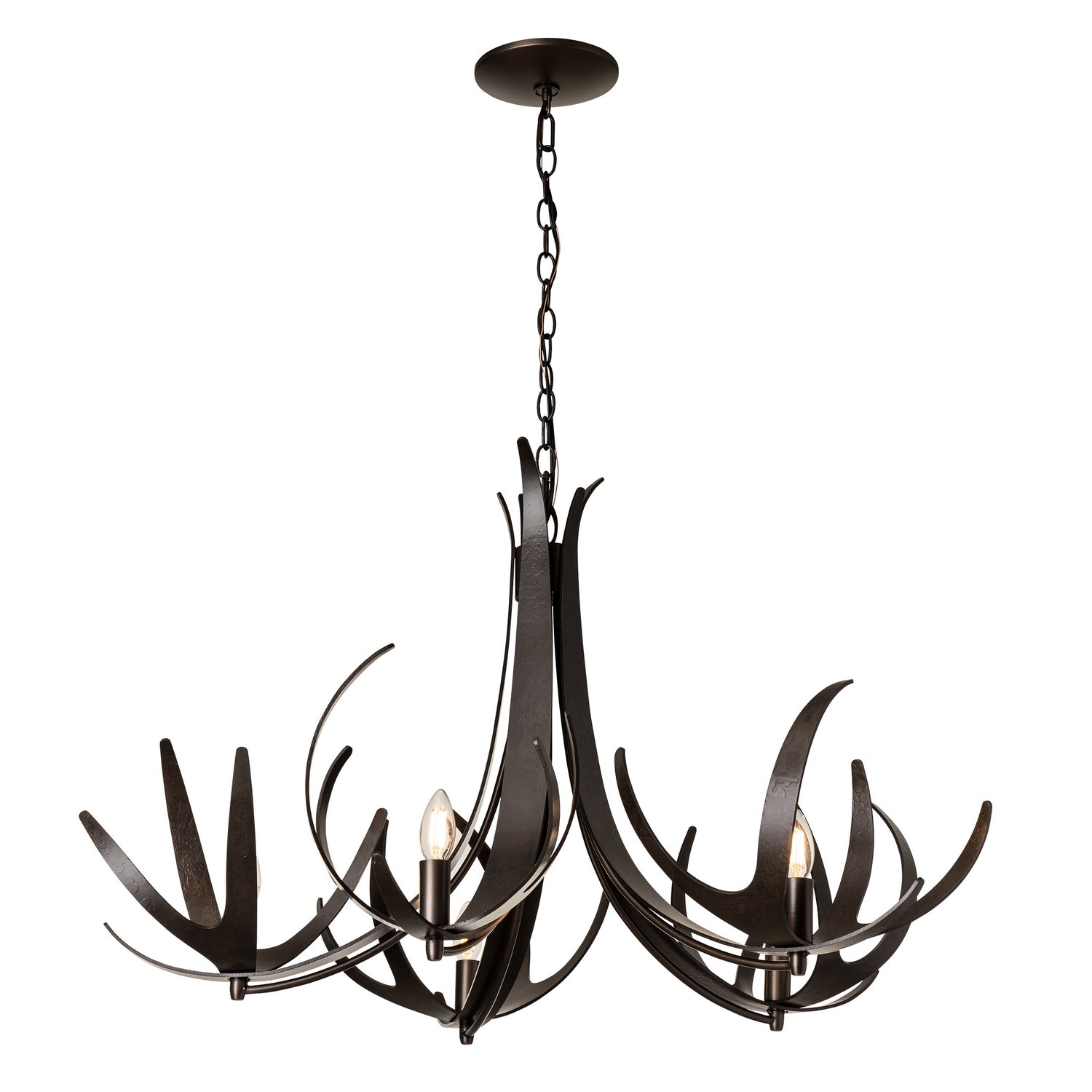 Hubbardton Forge - 101325-SKT-07 - Caribou 5-Light Chandelier - Caribou - Dark Smoke