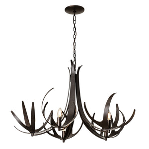 Hubbardton Forge - 101325-SKT-07 - Caribou 5-Light Chandelier - Caribou - Dark Smoke