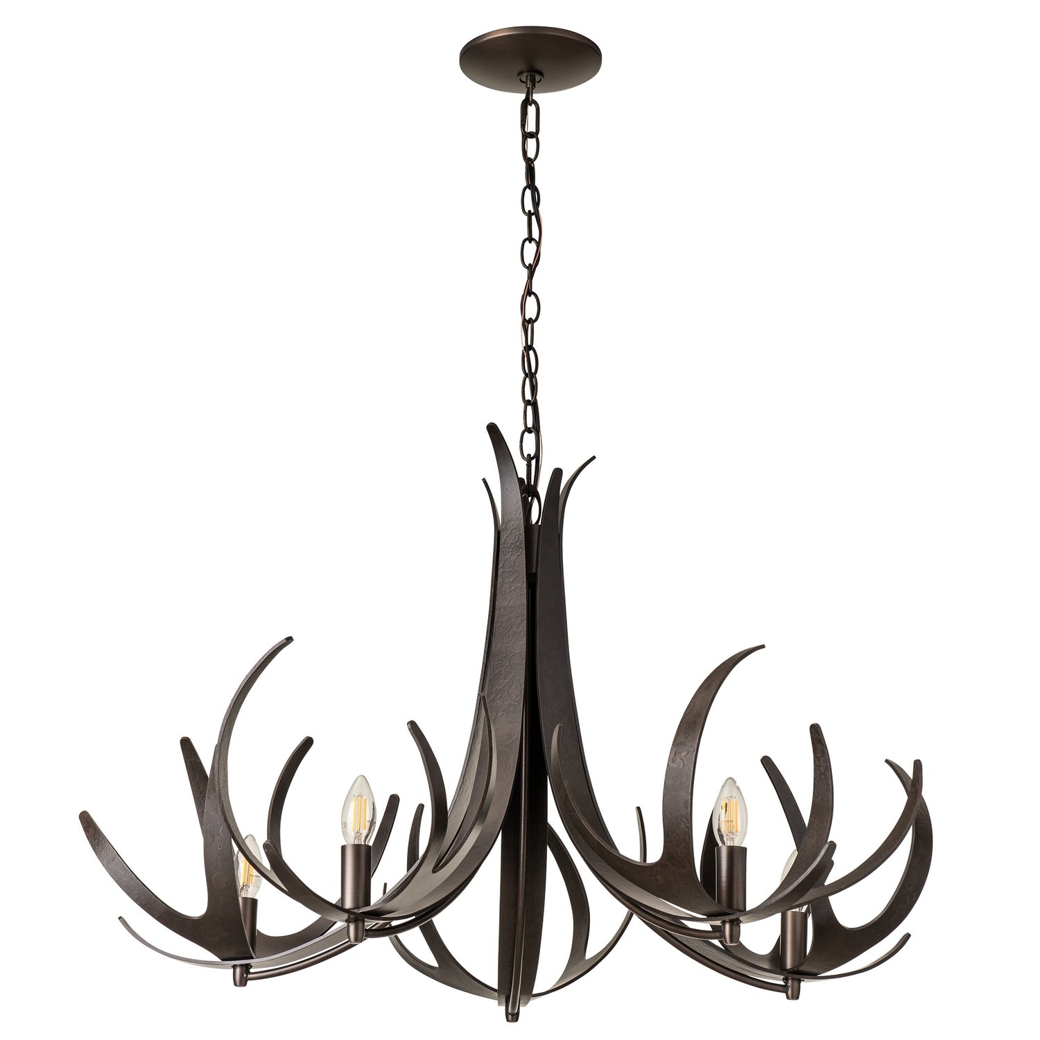 Hubbardton Forge - 101325-SKT-07 - Caribou 5-Light Chandelier - Caribou - Dark Smoke