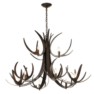 Hubbardton Forge - 101326-SKT-07 - Caribou 9-Light Tiered Chandelier - Caribou - Dark Smoke