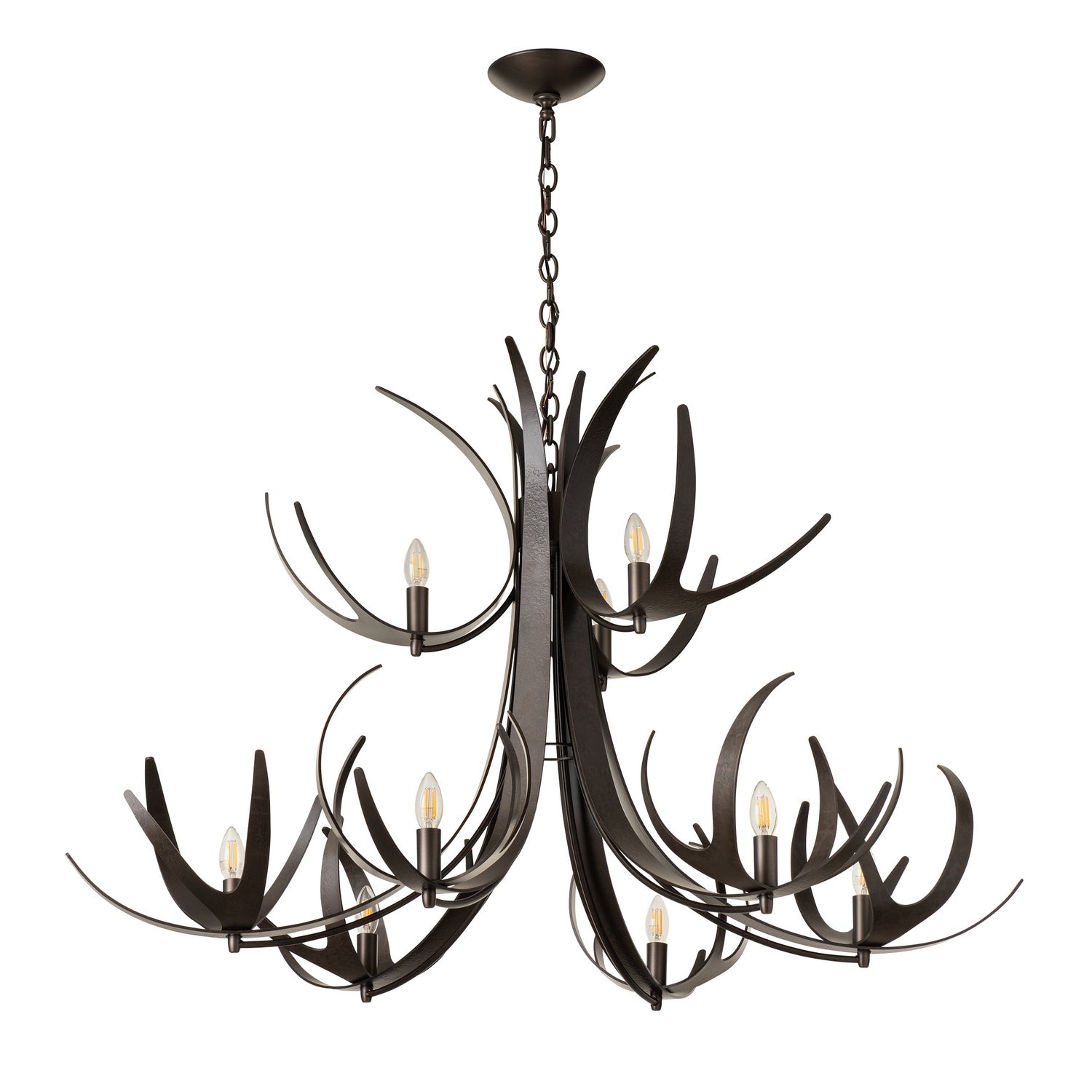 Hubbardton Forge - 101326-SKT-07 - Caribou 9-Light Tiered Chandelier - Caribou - Dark Smoke