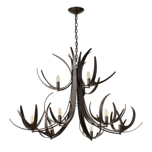 Hubbardton Forge - 101326-SKT-07 - Caribou 9-Light Tiered Chandelier - Caribou - Dark Smoke