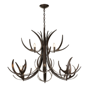 Hubbardton Forge - 101326-SKT-07 - Caribou 9-Light Tiered Chandelier - Caribou - Dark Smoke