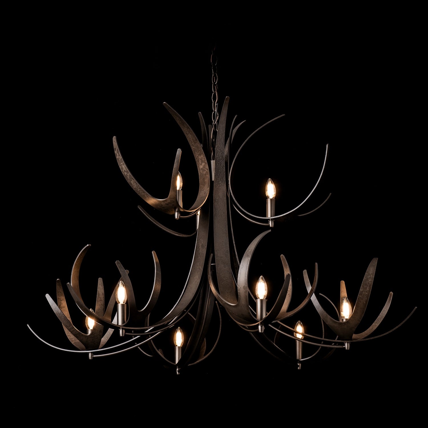 Hubbardton Forge - 101326-SKT-07 - Caribou 9-Light Tiered Chandelier - Caribou - Dark Smoke