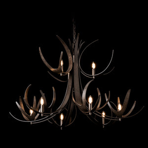 Hubbardton Forge - 101326-SKT-07 - Caribou 9-Light Tiered Chandelier - Caribou - Dark Smoke