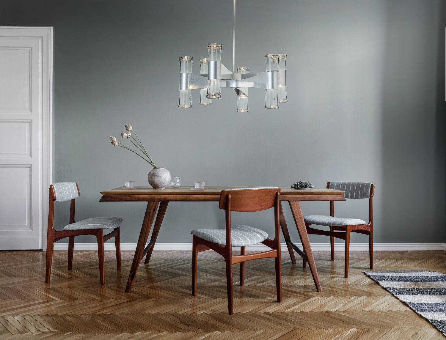 Hubbardton Forge - 131008-SKT-MULT-85-ZM0888 - Bellis 6-Arm 12-Light Round Chandelier - Bellis - Sterling