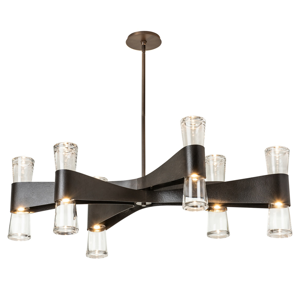 Hubbardton Forge - 131009-SKT-MULT-07-ZM0888 - Bellis 6-Arm 12-Light Oval Chandelier - Bellis - Dark Smoke