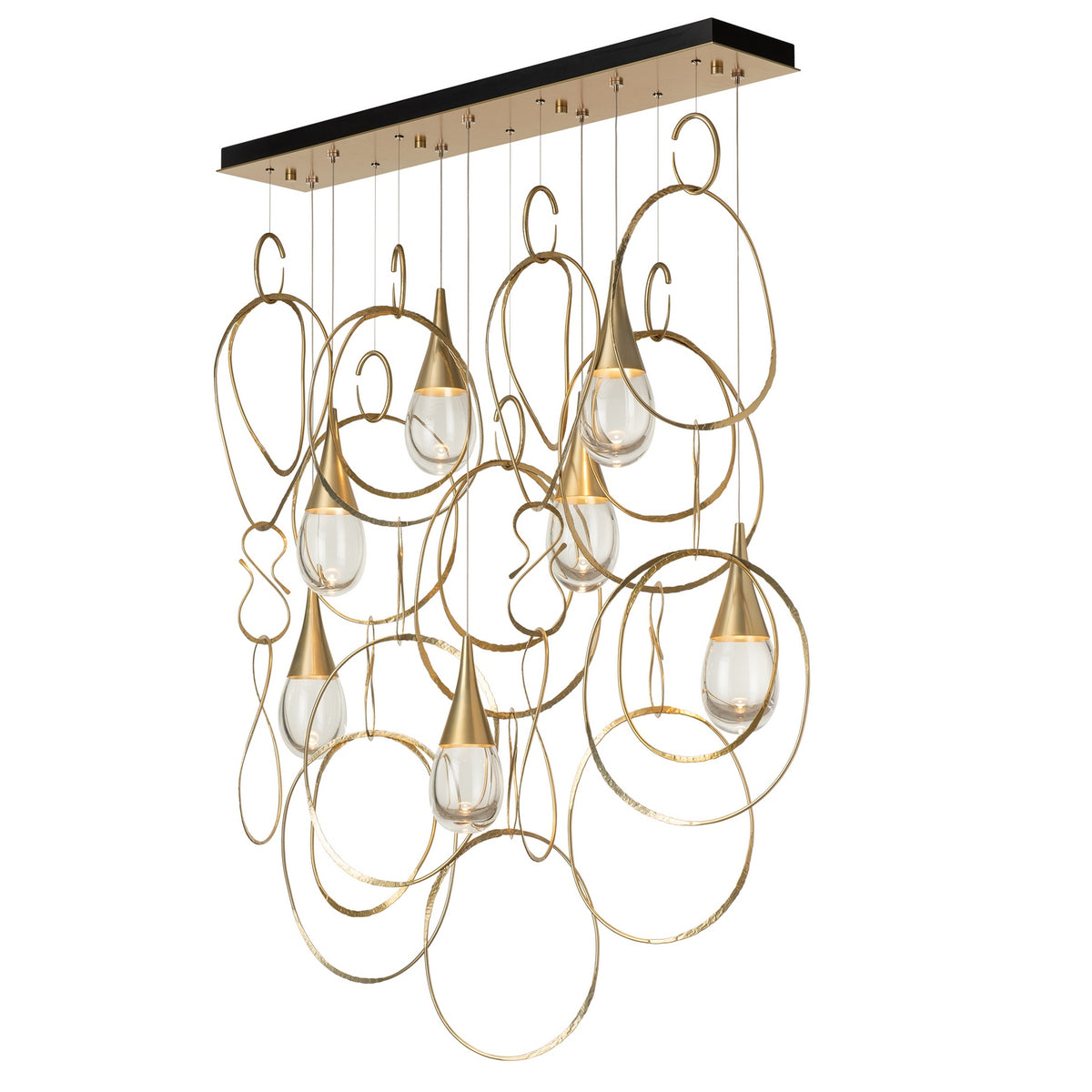 Hubbardton Forge - 131162-SKT-STND-86-ZM0873 - Lyric 7-Light Linear Pendant - Lyric - Modern Brass