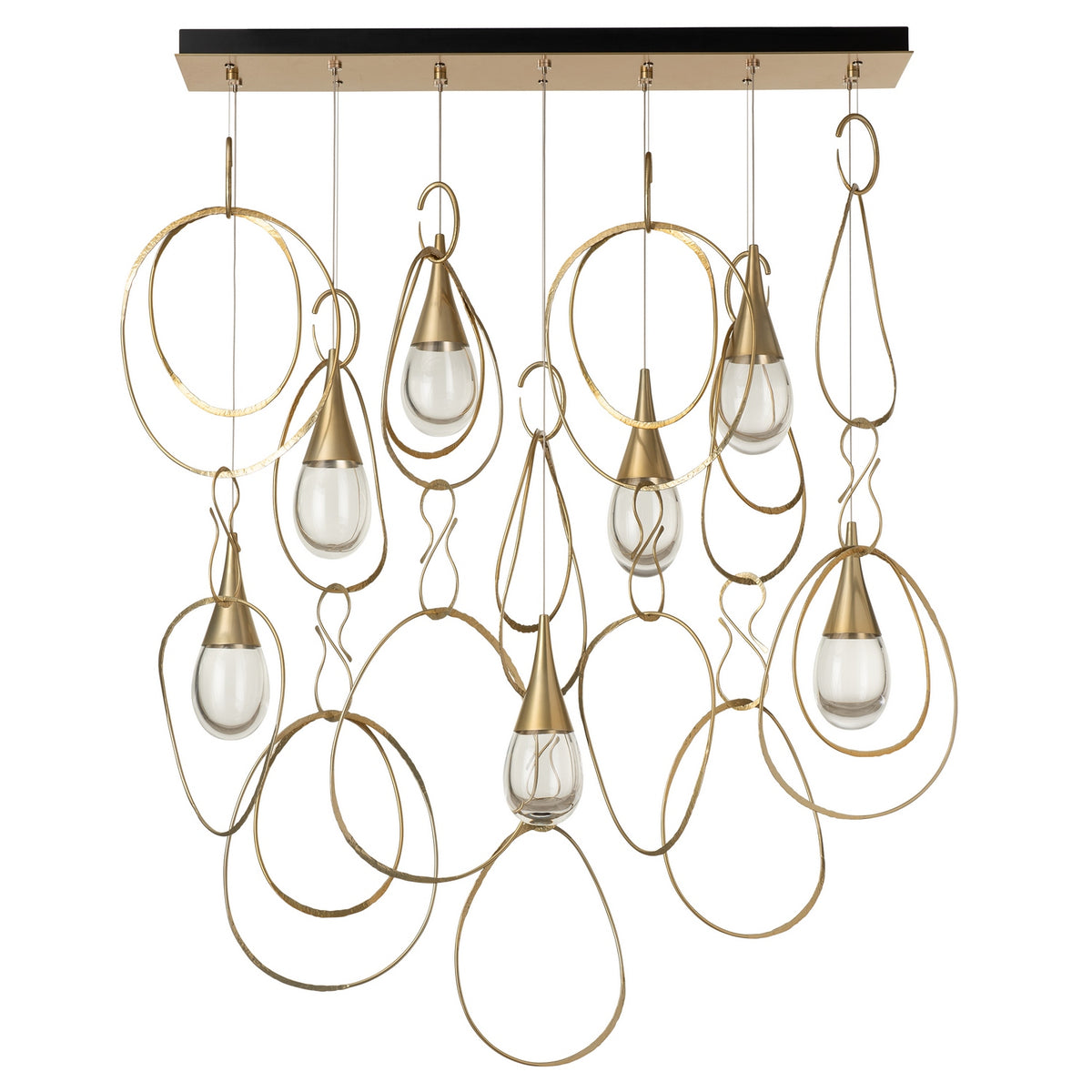 Hubbardton Forge - 131162-SKT-STND-86-ZM0873 - Lyric 7-Light Linear Pendant - Lyric - Modern Brass