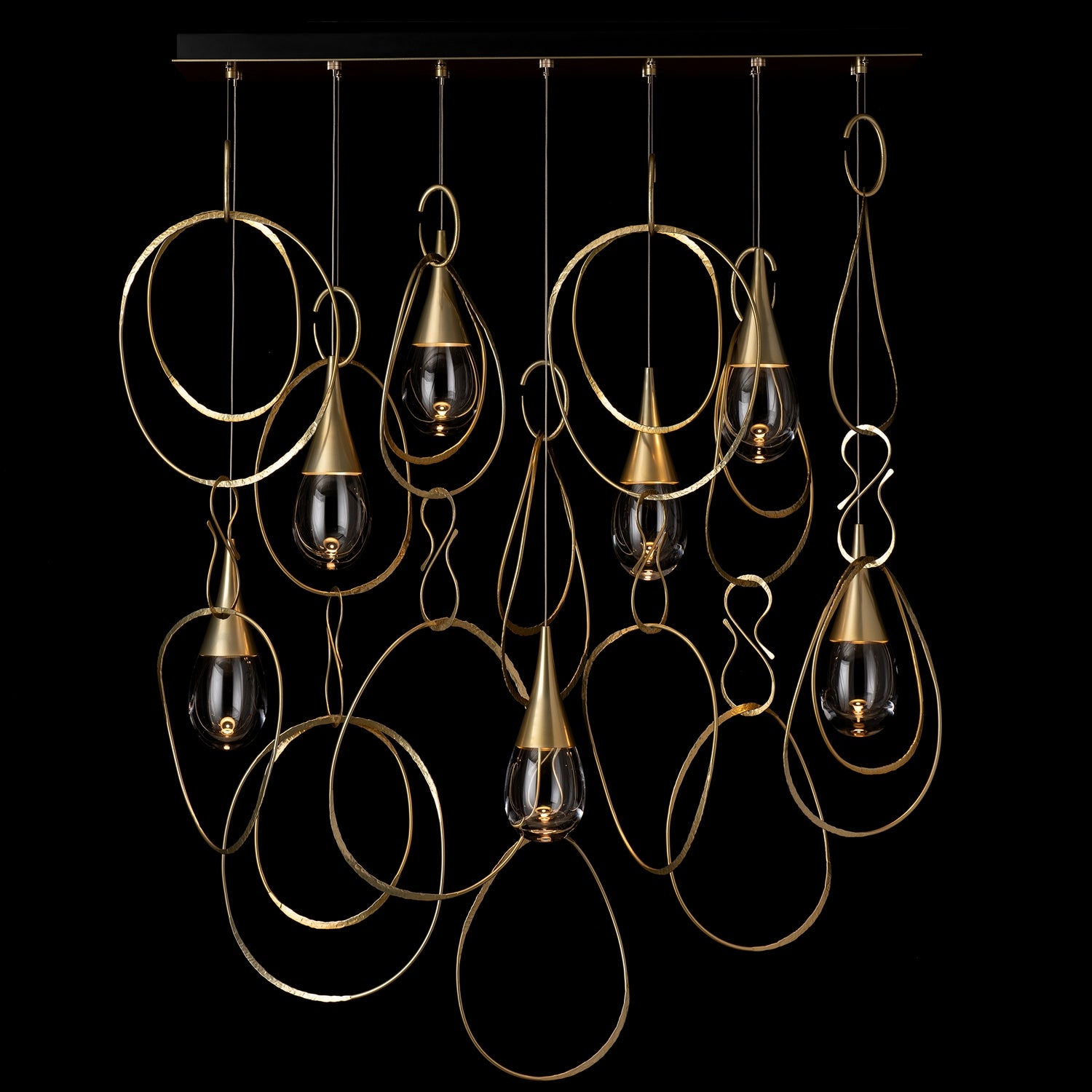 Hubbardton Forge - 131162-SKT-STND-86-ZM0873 - Lyric 7-Light Linear Pendant - Lyric - Modern Brass