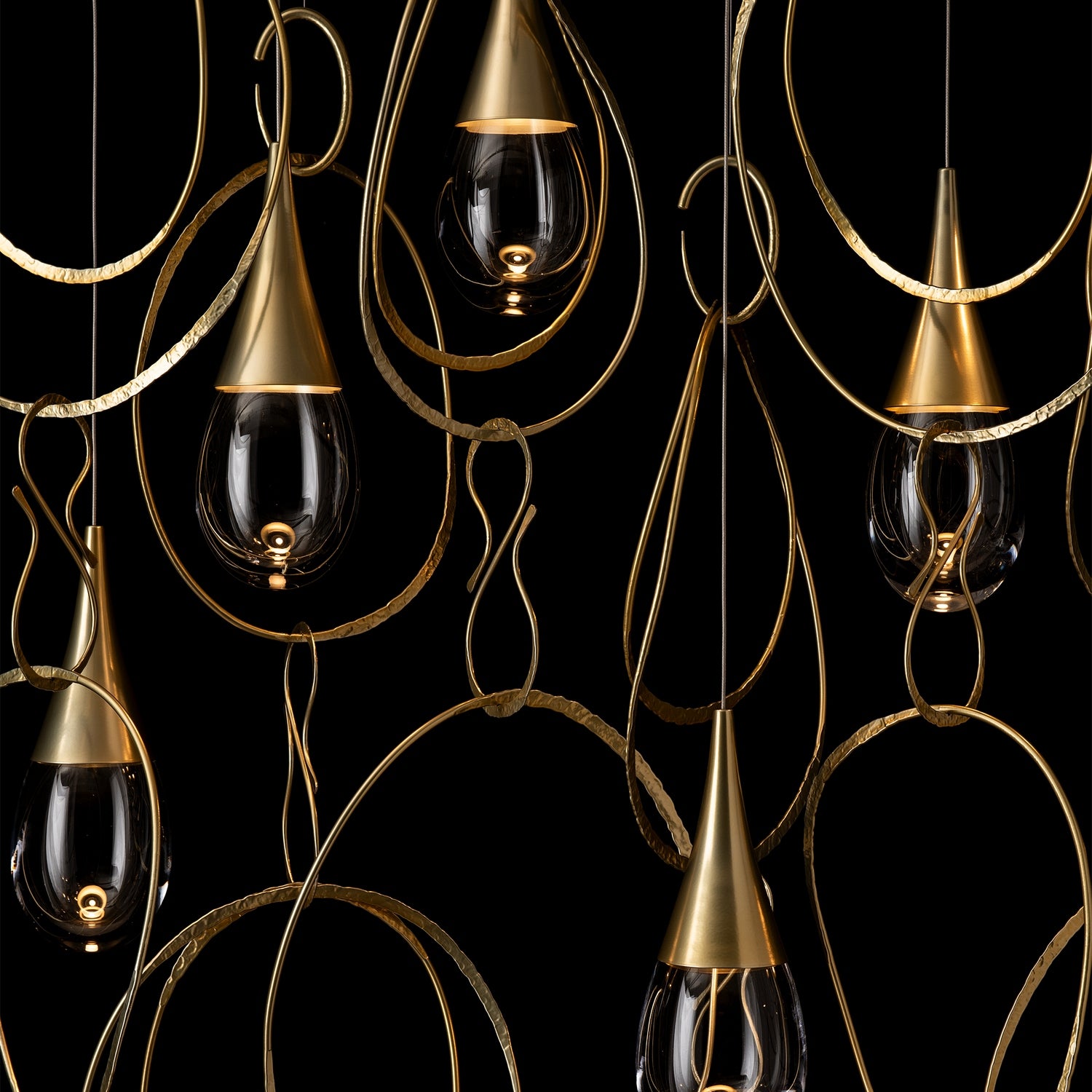 Hubbardton Forge - 131162-SKT-STND-86-ZM0873 - Lyric 7-Light Linear Pendant - Lyric - Modern Brass