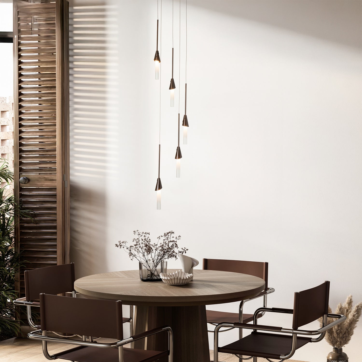 Hubbardton Forge - 131163-SKT-STND-05-WC0821 - Lilium 5-Light Round Pendant - Lilium - Bronze