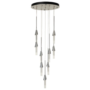 Hubbardton Forge - 131164-SKT-STND-85-WC0821 - Lilium 9-Light Round Pendant - Lilium - Sterling