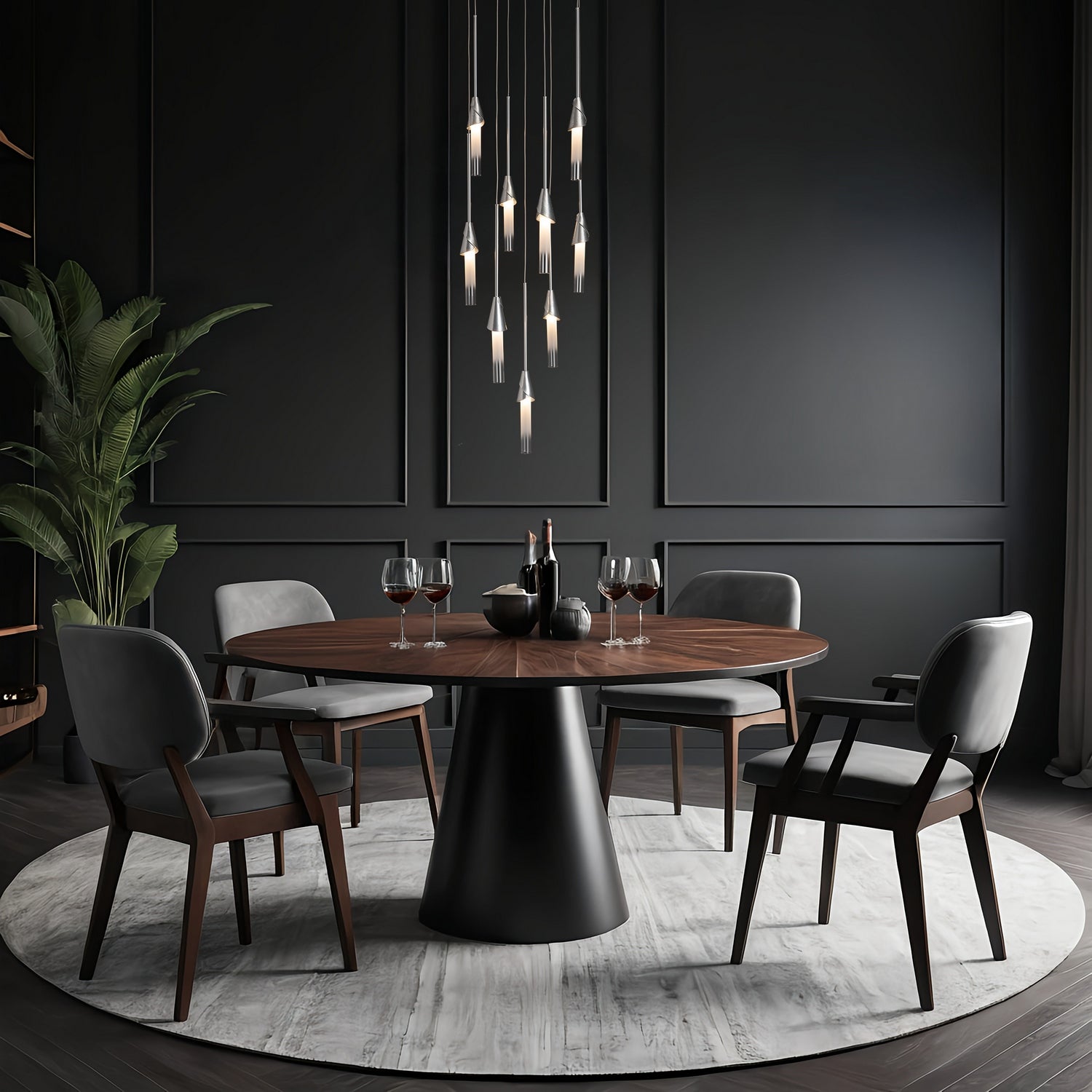 Hubbardton Forge - 131164-SKT-STND-85-WC0821 - Lilium 9-Light Round Pendant - Lilium - Sterling