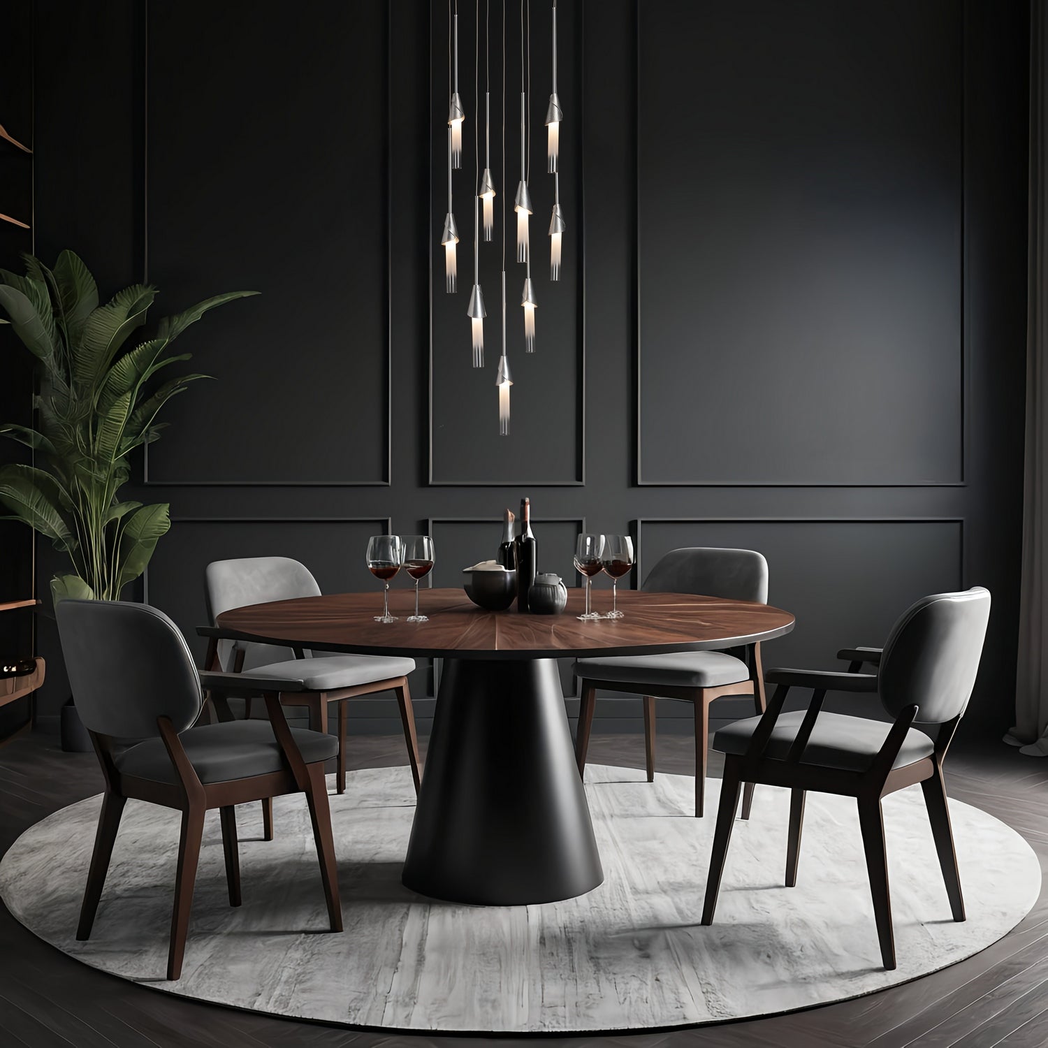 Hubbardton Forge - 131164-SKT-STND-85-WC0821 - Lilium 9-Light Round Pendant - Lilium - Sterling